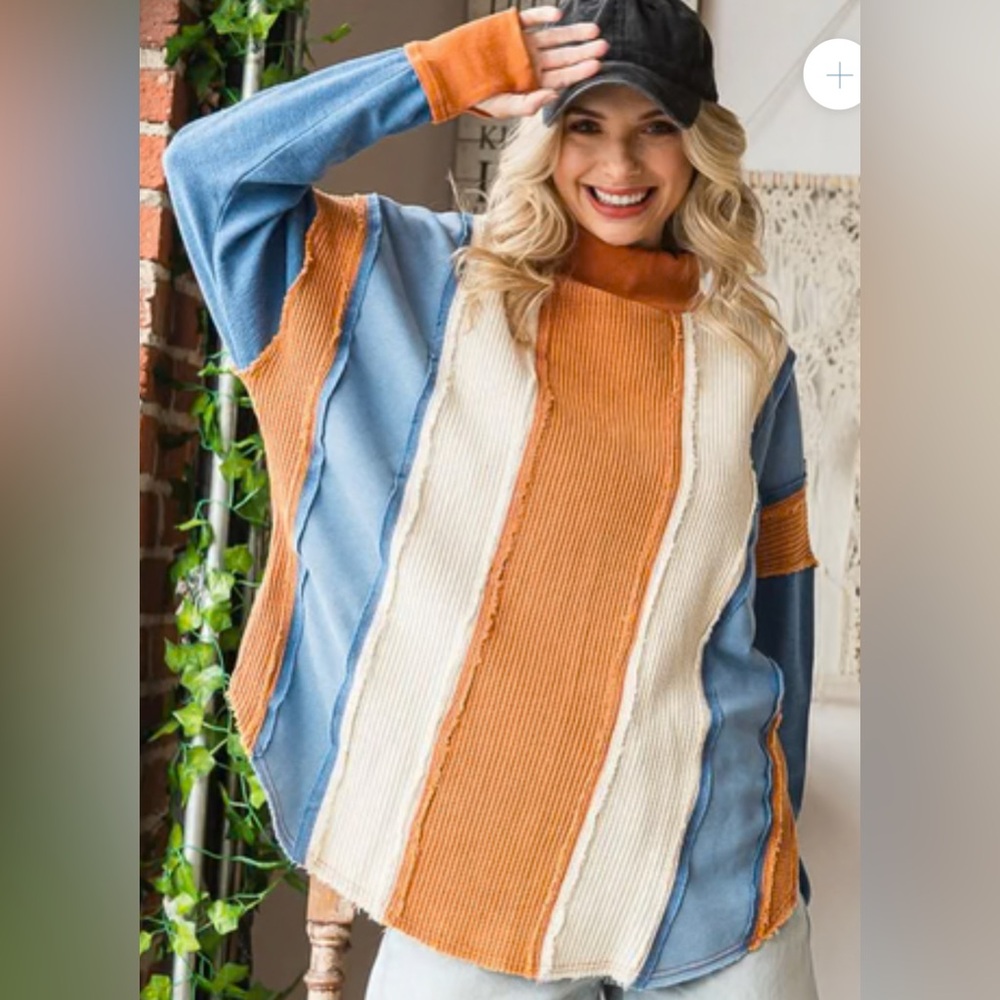 Oli & Hali Rust Color Block Pullover